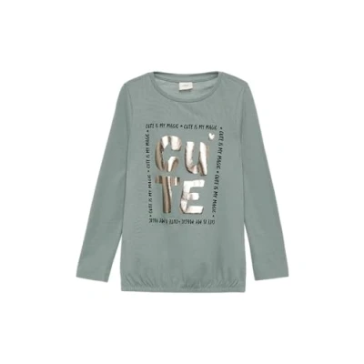 Abbildung von s.Oliver Langarmshirt mit Foil Print und Gummibund blassblau 104/110
