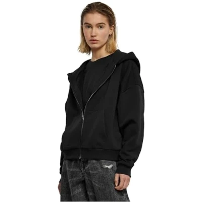 Abbildung von Urban Classics BOXY Sweatjacke, Damen, Größe: Large, Black