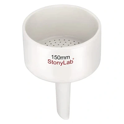 Abbildung von stonylab Büchnertrichter Trichter aus Porzellan, 150mm, Filtertrichter, OD 15 cm für Labor