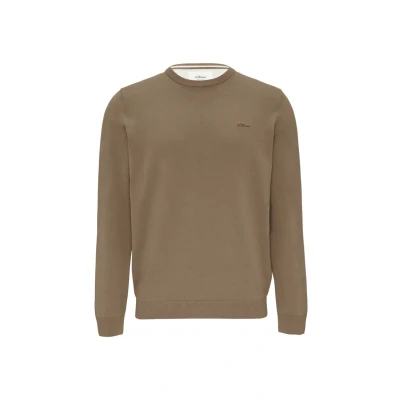 Abbildung von s.Oliver MIT Logostickerei Strickpullover, Herren, Größe: Large, Sandstein
