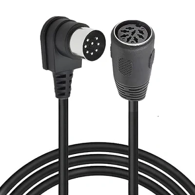 Abbildung von 8 PIN DIN Extension Cable, MIDI Male 90 Degree to Female Cord Adapter, Plug Speaker Audio Cable for Bang Olufsen PowerLink MK2 (3 Meter)