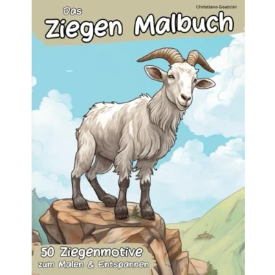 Abbildung von Das Ziegen Malbuch in der Natur und auf dem Hof: 50 Ziegenmotive mit zum Ausmalen &amp; Entspannen für Kinder Erwachsene
