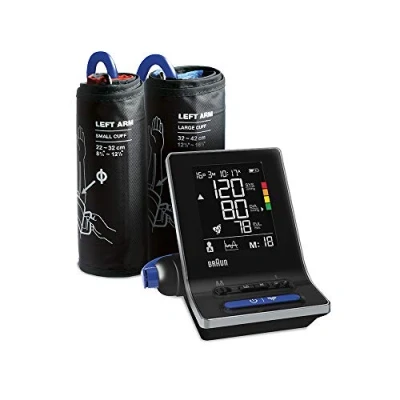 Abbildung von Intelligentes Braun ExactFit 5 Connect Oberarm Blutdruckmessgerät Healthy Heart App Klinisch nachgewiesene Präzision Farbcodierte Anzeige 2 Manschettengrößen Für zu Hause BUA6350