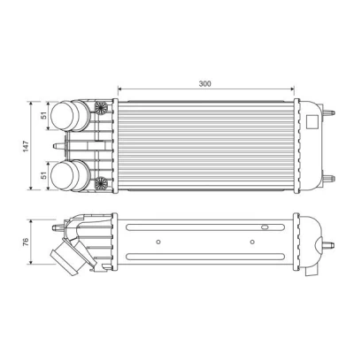 Abbildung von VALEO 818385 Ladeluftkühler Aluminium ohne Sensor PEUGEOT: 207 Hatchback