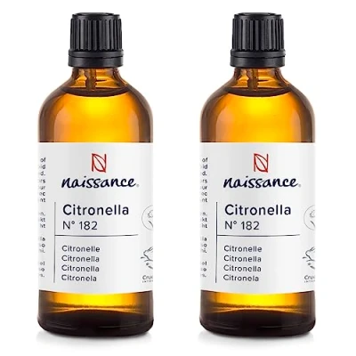 Abbildung von Naissance Citronella Ätherisches Öl (Nr. 182) 200ml (2x100ml) 100% Naturreines Citronellaöl für Naturkosmetik, Aromatherapie, Duftlampe Duftöl Aroma Diffuser