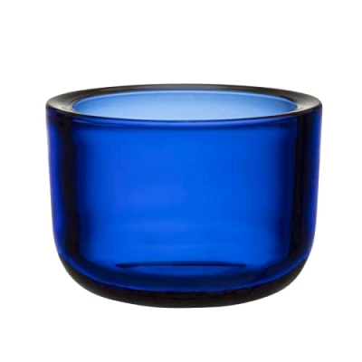 Abbildung von Iittala Valkea Teelichthalter aus Glas in der Farbe Ultramarinlau, Maße: 6cm x 8,5cm, 1066663, Blau