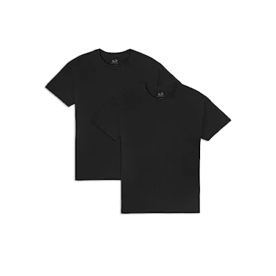 Abbildung von Fruit of the Loom Herren Eversoft Cotton, Breathable &amp; Moisture Wicking with Odor Control, Sizes S 4x T Shirt, Crew 2er Pack Schwarz, Mittel