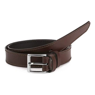 Abbildung von Ladeheid Kinder Gürtel Ledergürtel Mode Accessoire für Jungen mit Schnalle 2,5 cm Breit K1D5 (Braun 2, 65 (Gesamtlänge 84 cm))