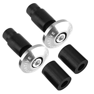 Abbildung von KIMISS Universal 1Pair Motorrad Lenkerende Schiebekappen für die meisten Motorräder mit 22 mm (7/8 Zoll) Durchmesser Lenkern.(Silber)