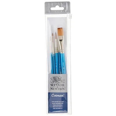 Abbildung von Winsor &amp; Newton Cotman Pinsel mit kurzem Griff, rund, 0, 2 und 6, Rigger 1, One Stroke 1,27 cm, 5 Stück