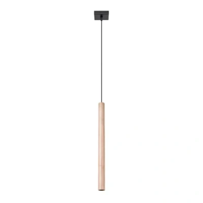 Abbildung von SOLLUX SL.1266 Hängeleuchte PASTELO G9 1 x 8W Stahl schwarz, Holz L:3.5cm B:3.5cm H:120cm dimmbar