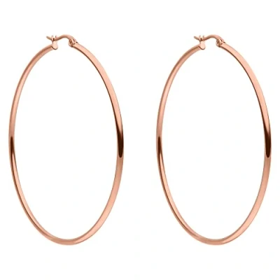 Abbildung von PURELEI® Hoops Ohrringe (Rosegold), Wasserfeste für Damen, Creolen aus Edelstahl, Geschenk Frauen, 63mm Durchmesser