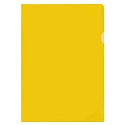 Abbildung von Kangaro PP Kunstoff Aktenhülle / Plastikhülle DIN A4 genarbt Transparent Gelb extra stark (120 µ), 31x21.6x0.4