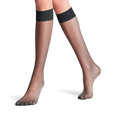 Abbildung von Falke Seidenglatt 15 Denier Transparent Kniestrümpfe, Damen, Größe: 39 42, Graphite