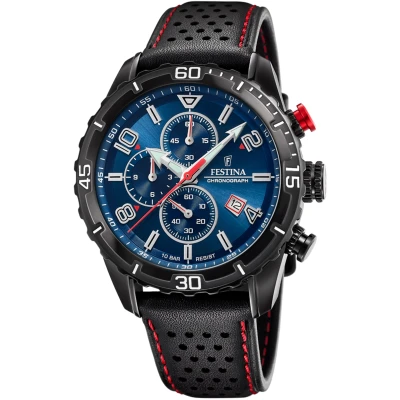 Abbildung von Festina Herren Analog Quarz Uhr mit Leder Armband F20519/2, groß