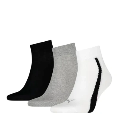 Abbildung von Puma Unisex Quarter Socken, Weiß/Grau/Schwarz, 35/38 (3er Pack)