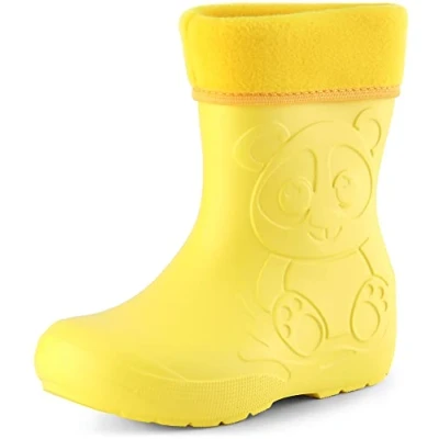 Abbildung von Ladeheid Eva Kinder Jungen Mädchen Gummistiefel Regenschuhe gefüttert LA CA 11 (Gelb, 22/23 EU)