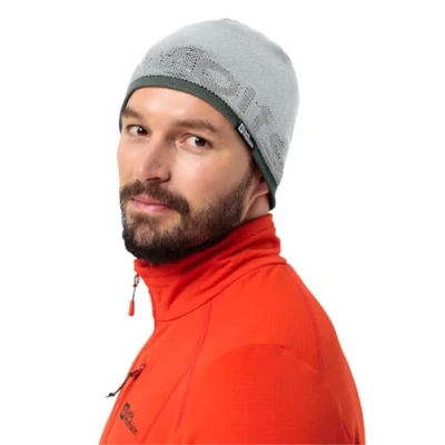 Abbildung von Jack Wolfskin Unisex Brand Beanie Mütze, Cool Grey, Einheitsgröße EU