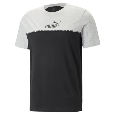 Abbildung von PUMA Herren ESS Block X Tape Tee T Shirt, Grau Light Gray Heather, M