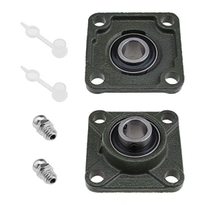 Abbildung von 2 Stück 20 mm UCF204 Stehlager mit Öldüse, selbstausrichtendes Vierkant Flanschlager für Fördersysteme, Druckmaschine