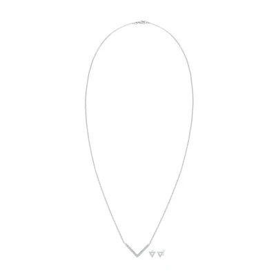 Abbildung von Elli SET Dreieck GEO Kristalle EDGY Ohrringe, Damen, Größe: 45, Silber