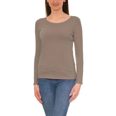 Abbildung von Alkato Damen Langarm Shirt mit O Ausschnitt, Farbe: Beige Latte, Größe: L