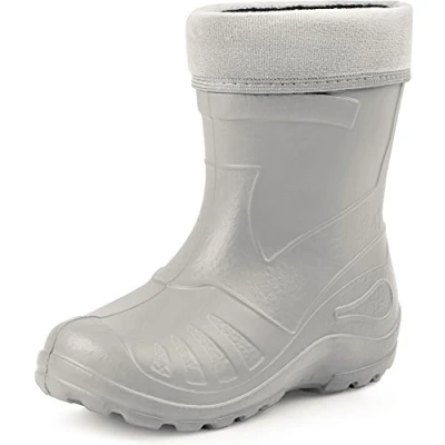 Abbildung von Ladeheid Kinder Mädchen Jungen federleichte Eva Thermo Gummistiefel Regenstiefel gefüttert KL050 (Grau, 35 EU)