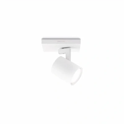 Abbildung von Philips myLiving Runner LED Spot (3 W), dimmbarer Deckenspot mit warmweißem Licht und schwenkbarem Spotkopf, energiesparende Raumbeleuchtung, weiß