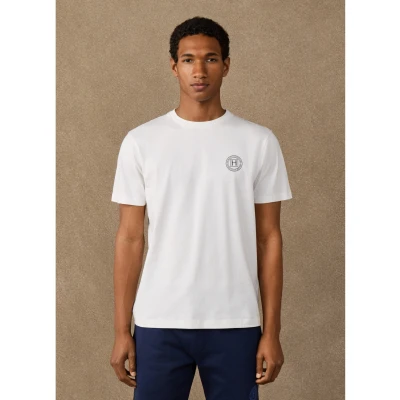 Abbildung von Hackett London Basic Tshirt Heritage H TEE basic, Herren, Größe: Large, Off white