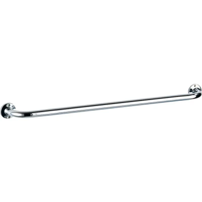 Abbildung von WENKO Badetuchstange Mod. Basic Massive Handtuchstange aus Hochglanz Edelstahl ideal für Badetücher Maße 86 x 6 9,5 cm Farbe glänzend Silber