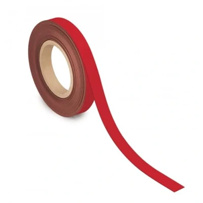 Abbildung von MAUL Kennzeichnungsband 20mm x 1mm Beschriftbares Band mit magnetischer Rückseite Vielseitig anwendbar in Büro, Werkstatt, Lager und Küche Individuell zuschneidbar 10m Länge Rot