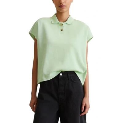 Abbildung von Marc O&#039;Polo Denim Button Placket Poloshirt, Damen, Größe: Small, Mint mist