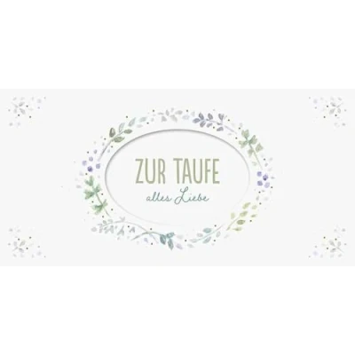 Abbildung von zur Taufe alles Liebe: Kuvert für ein Geld oder Gutscheingeschenk: Gutscheingeschenk als Taufgeschenk schön ... und stabiler Schuber (Wünsche Taufe)