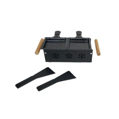 Abbildung von Fackelmann 40191 Raclette Gerät, Gerät für 2 Personen, Käse, Kerze, Holz, Stahl, Nylon, 16 24,5 x 6,1 cm