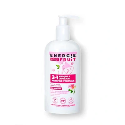 Abbildung von ENERGIE FRUIT Pflanzliche Keratin Kur + Entwirrungspflege Monoi, Rose &amp; Argan Trockenes und schwer zu glättendes Haar vegan 300ml