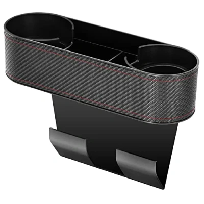 Abbildung von Auto Getränkehalter Ablagefach Stauraum Autositz Organizer Handyhalterung Becherhalter Universal für Kaffeebecher Getränkedose