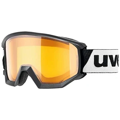 Abbildung von uvex athletic LGL Skibrille für Damen und Herren konstrastverstärkend vergrößertes, beschlagfreies Sichtfeld black/lasergold lite clear one size