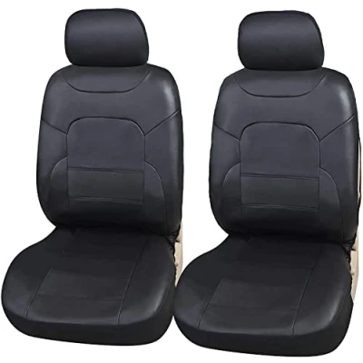 Abbildung von Upgrade4cars Auto Sitzbezüge Vordersitze Kunst Leder Schonbezüge Set Universal Schwarz Zubehör Innenraum Sitzschoner