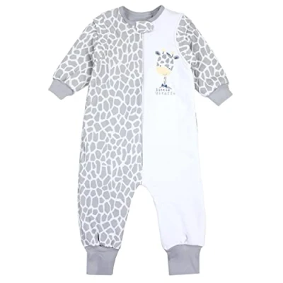 Abbildung von TupTam Baby Schlafsack mit Füßen und Ärmel OEKO TEX zertifizierte Materialien Winterschlafsack, Farbe: Wolken Sternen Mond Grau, Größe: 92 98