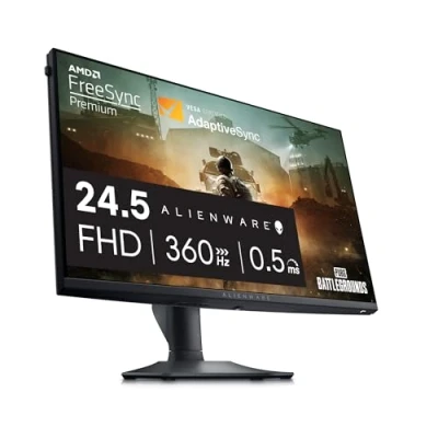 Abbildung von Alienware AW2523HF 24.5 Zoll Full HD (1920x1080) Gaming Monitor, 360Hz, Fast IPS, 0.5ms, AMD FreeSync, VESA AdaptiveSync, 99% sRGB, HDR 10, DisplayPort, 2x HDMI, 5x USB, 3 Jahre Garantie