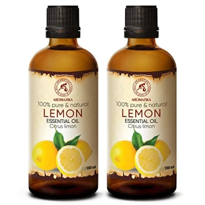 Abbildung von Zitronenöl 200ml 2x100ml Citrus Limon Italien Reines Zitronen Öl für Guten Schlaf Körperpflege Wellness Schönheit Entspannung Aromatherapie Aroma Diffuser Duftlampe