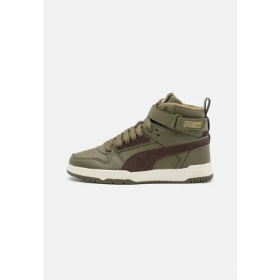 Abbildung von Puma GAME Unisex Sneaker high, Größe: 42.5, Deep olive/dark chocolate/team gold Leder und lederimitat
