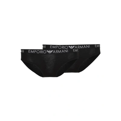 Abbildung von Emporio Armani Brief 2 PACK Slip, Damen, Größe: Small, Nero