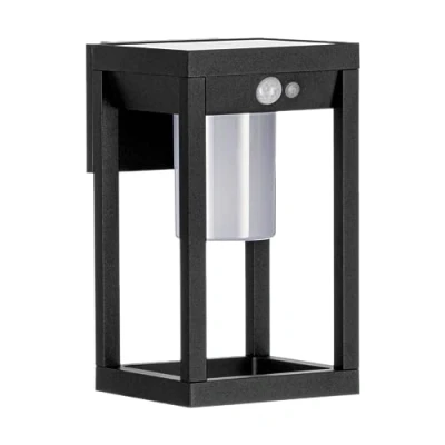 Abbildung von Eglo 900804 Solarleuchte Wandleuchte MARTANO Alu schwarz LED 3,7W 4000K IP44 L:18cm B:15cm H:27cm mit Sensor