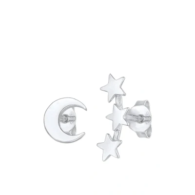 Abbildung von Elli MOON Stars Mixmatch Ohrringe, Damen, Größe: One Size, Silber