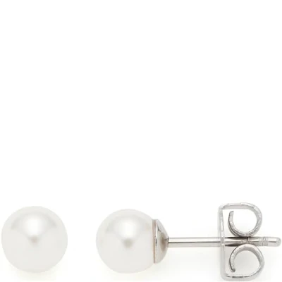 Abbildung von Leonardo Jewels Ohrstecker Almina, 1 Paar schlichte Basic Perlen mit weißen Imitationsperlen, Edelstahl silberfarben, Modeschmuck für Damen, 023537