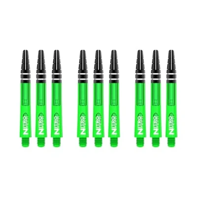 Abbildung von RED DRAGON Nitrotech Dart Schäfte, 3 Stück pro Packung (9 Schäfte insgesamt) mit Punktekarte, grün, M