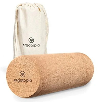 Abbildung von Ergotopia Faszienrolle aus ökologisch nachhaltigem Kork/Massagerolle Naturmaterial zur Selbstmassage im Alltag/Fitnessrolle für Dein gesundes Faszientraining