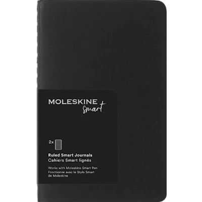 Abbildung von Moleskine Intelligentes Cahier Journalset mit 2 Digitalen Cahiers Linierten Seiten, Kompatibel Pen +, Karteneinband, Taschenformat 9 x 14 cm, Schwarz, 64 Seiten