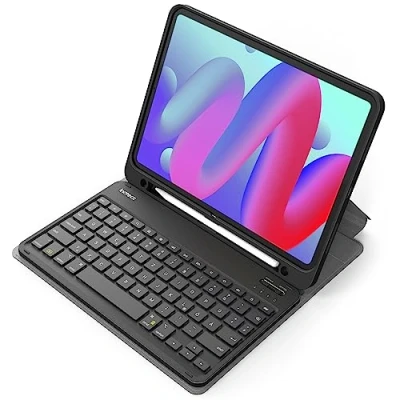 Abbildung von Inateck Tastatur Hülle kompatibel mit iPad Air 6 11 Zoll 2024, 10 Gen. 2022, 5/4 (2022/2020) 10,9 Zoll, Pro 4/3/2/1, QWERTZ, Stifthalter, Abnehmbar, KB04002